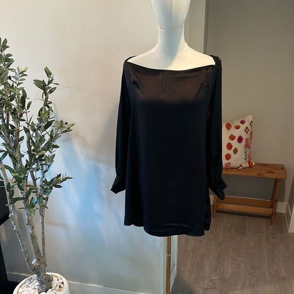 Princess Polly Cottee Satin Mini Dress Black New! - Picture 7 of 15